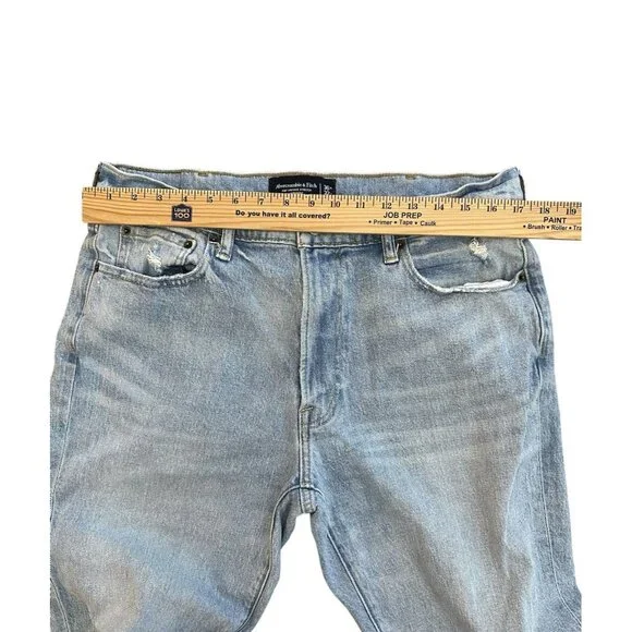 Abercrombie Fitch Vintage Stretch Straight Light Wash Blue Jeans Men 36 x 34 - Picture 4 of 5